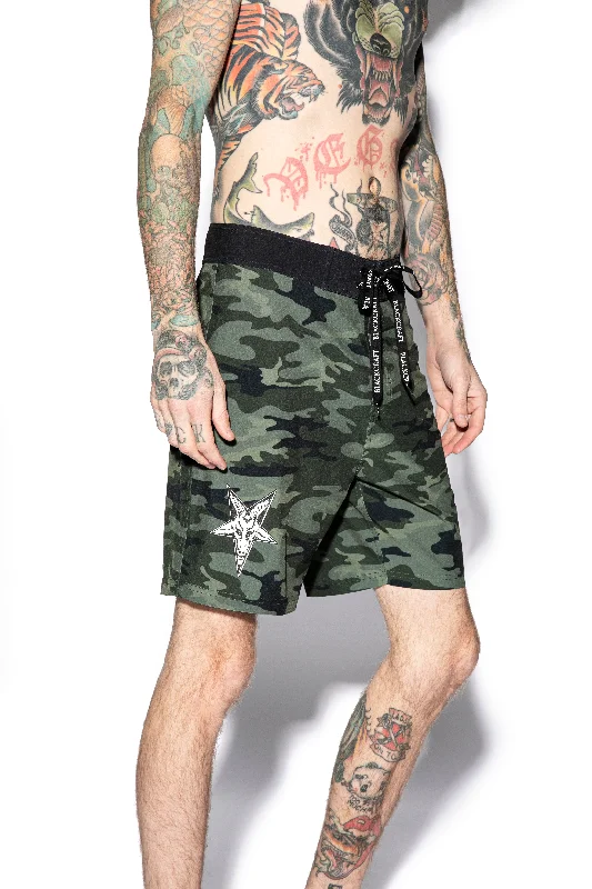 Sporty Essentials Baphomet - Camo Board Shorts