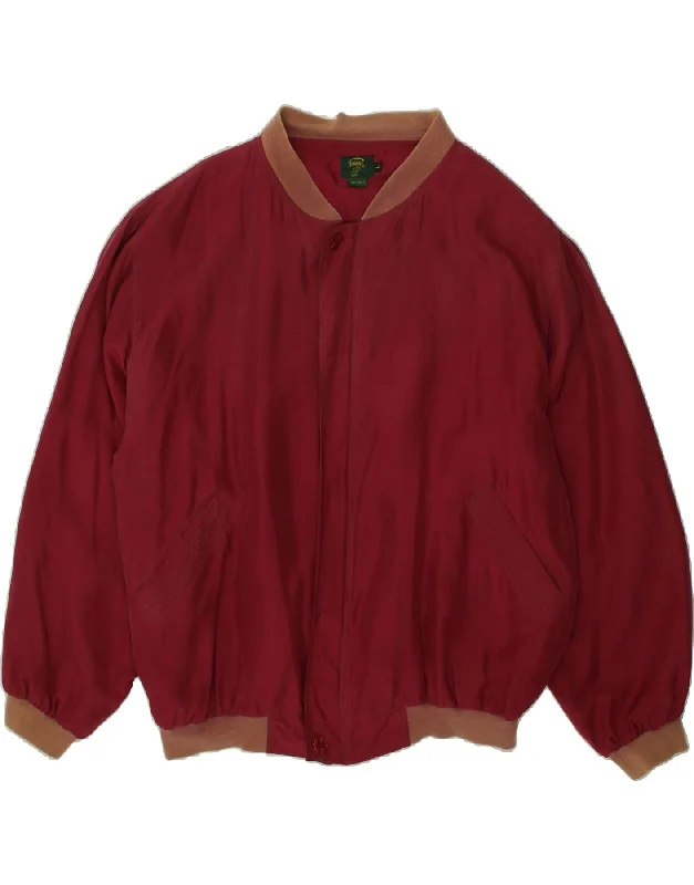 Cool Casuals VINTAGE Mens Bomber Jacket UK 40 Large Red Silk