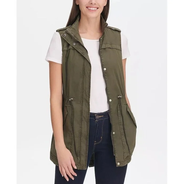 Fashion Comfort Levi's Women's Drawstring Utility Vest Green Size Small