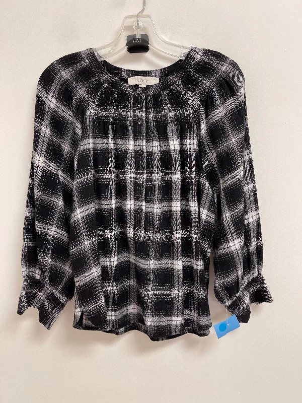 High-end Jackets Top Long Sleeve By Loft In Black & White, Size: S