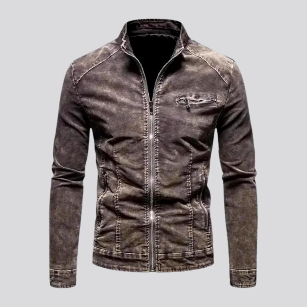 Sporty Styles Biker style men's denim jacket