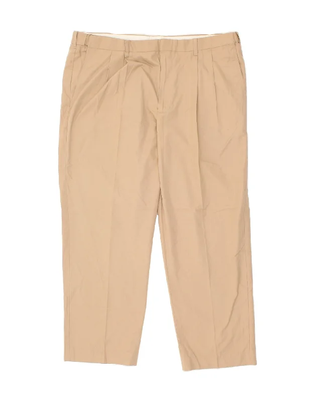 Sporty Essentials ORVIS Mens Pegged Chino Trousers W42 L29 Beige Polyester