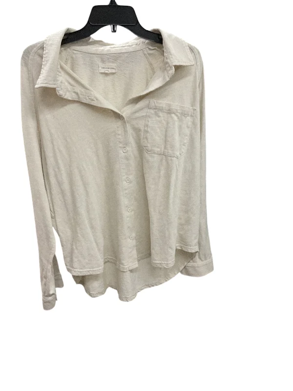 Stylish Sweaters Top Long Sleeve By Thread And Supply In Beige, Size: 2x