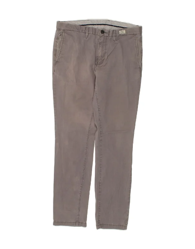 Graphic Caps TOMMY HILFIGER Mens Slim Chino Trousers W34 L32 Grey Cotton