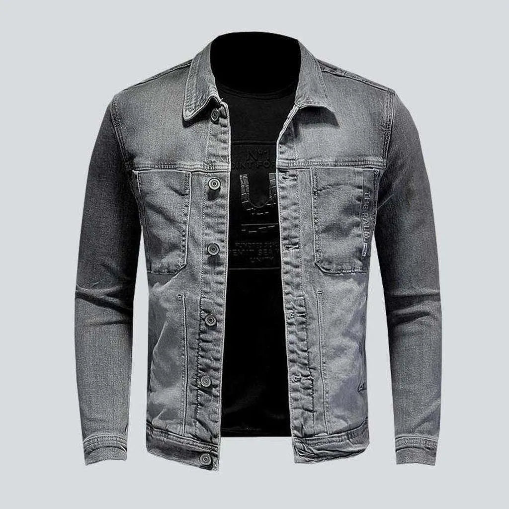 Stylish Sneakers Casual grey men's denim jacket