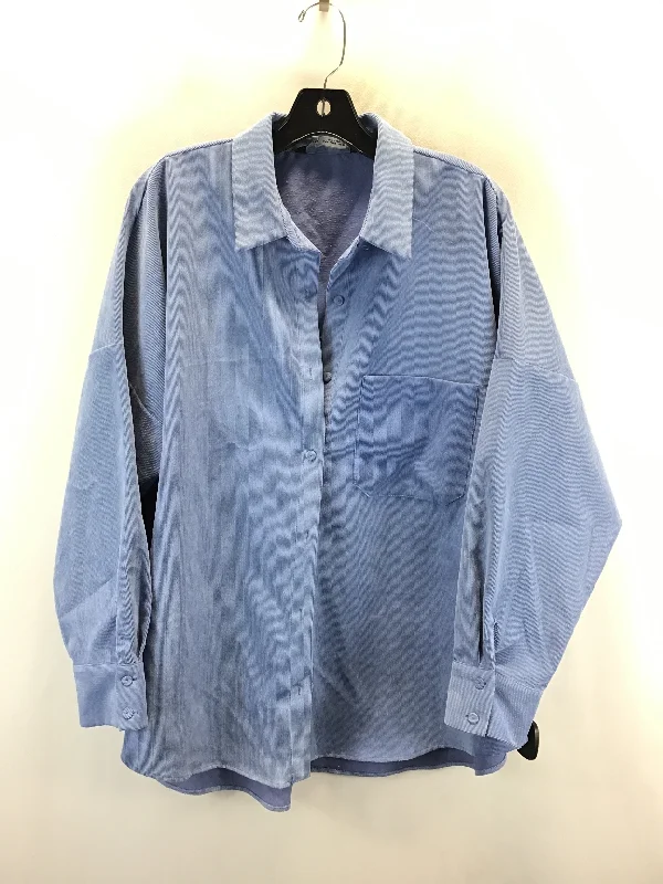 All-Purpose Wear Top Long Sleeve By Zara In Blue, Size: Xl