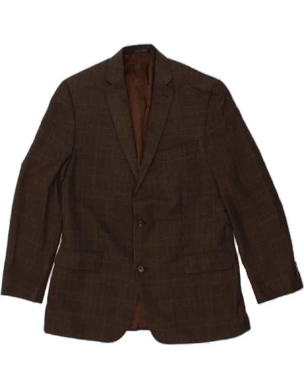 Comfortable Pants MICHAEL KORS Mens 2 Button Blazer Jacket UK 42 XL Brown Check Polyester