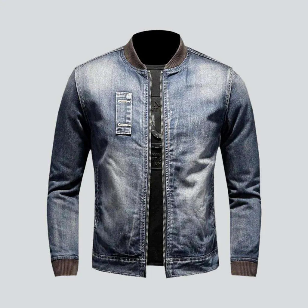 Casual Chic Sherpa biker men's denim jacket