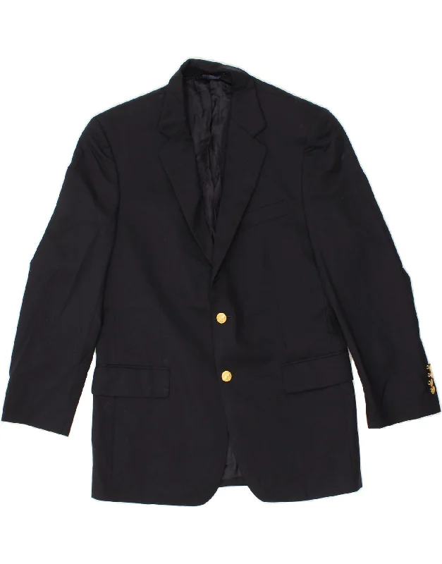 Streetwear Look BROOKS BROTHERS Mens Madison Fit Blazer Jacket UK 39 Medium Navy Blue