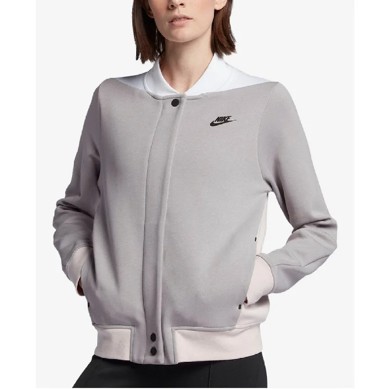 Outdoor Clothing Nike Women's Sportswear Tech Fleece Destroyer Jacket Grey Size Extra Large - XL