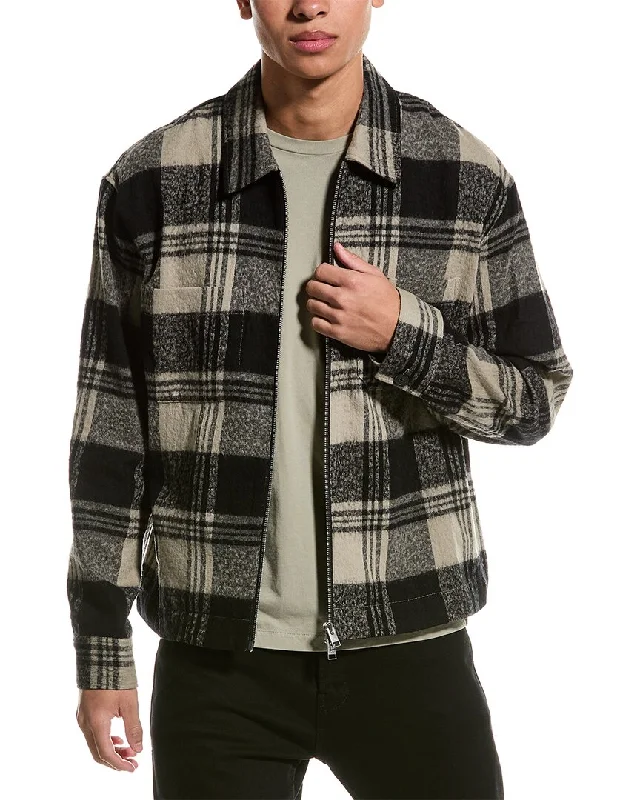 Stylish Joggers FRAME Denim Spring Plaid Wool-Blend Jacket