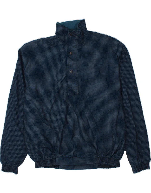 Modern Backpacks VINTAGE Mens Bomber Anorak Jacket UK 40 Large Blue Houndstooth Polyester