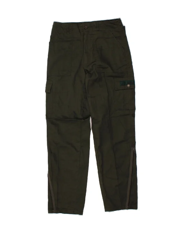 Modern Comfort VINTAGE Mens Slim Cargo Trousers IT 46 Small W30 L31  Green Polyester