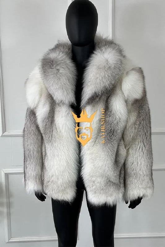 Fashion Basics Luxury Handmade Premium fox fur & wool Real Fur Coats with Rex Rabbit Fur