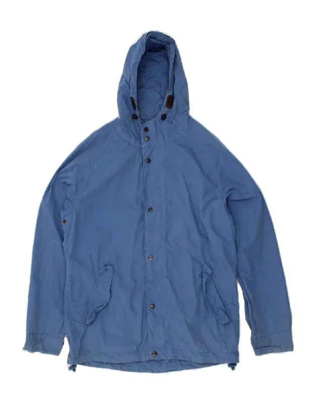 Premium Fabric FAT FACE Mens Hooded Windbreaker Jacket UK 38 Medium Blue Cotton