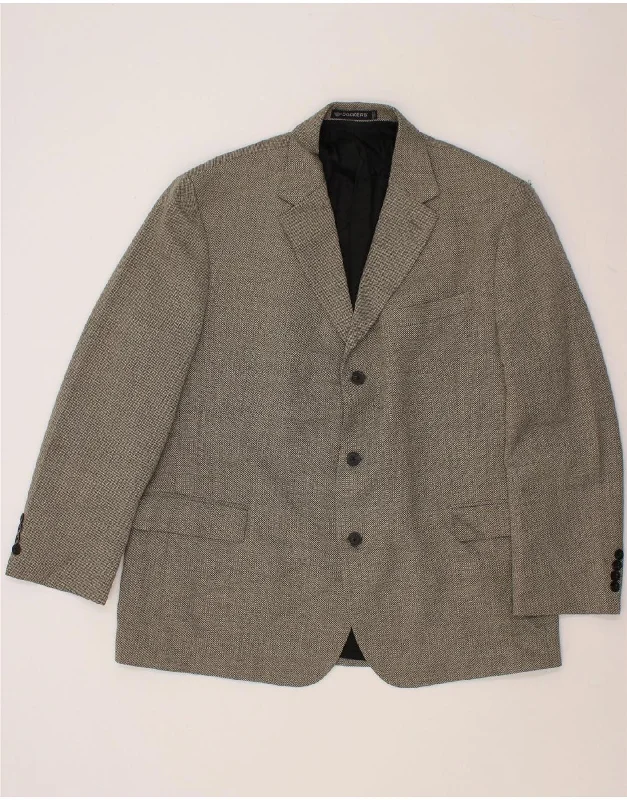 Casual Outfit DOCKERS Mens 3 Button Blazer Jacket UK 46 3XL Grey Check Polyester