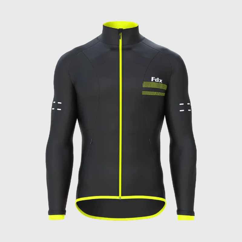 Street Style Fdx Arch Softshell Men's & Boy's Fluorescent Yellow Windproof & Water Resistant Cycling Jacket