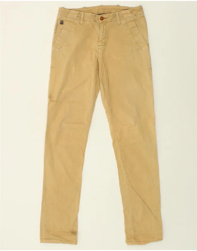 Everyday Essentials G-STAR Mens Slim Chino Trousers W25 L34 Beige Cotton