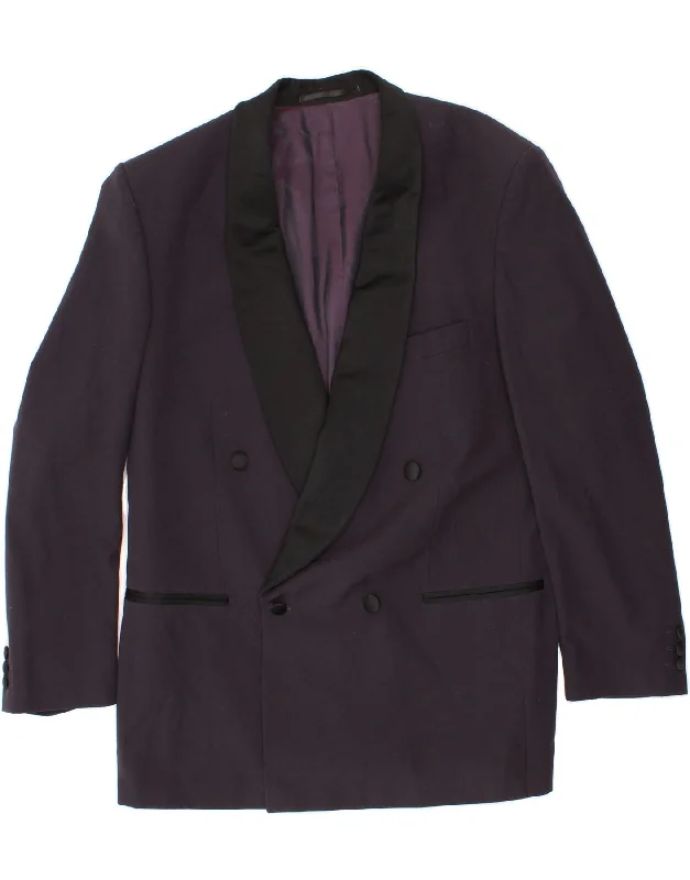 Simple Styles MASTERHAND Mens Double Breasted Blazer Jacket UK 40 Large Purple