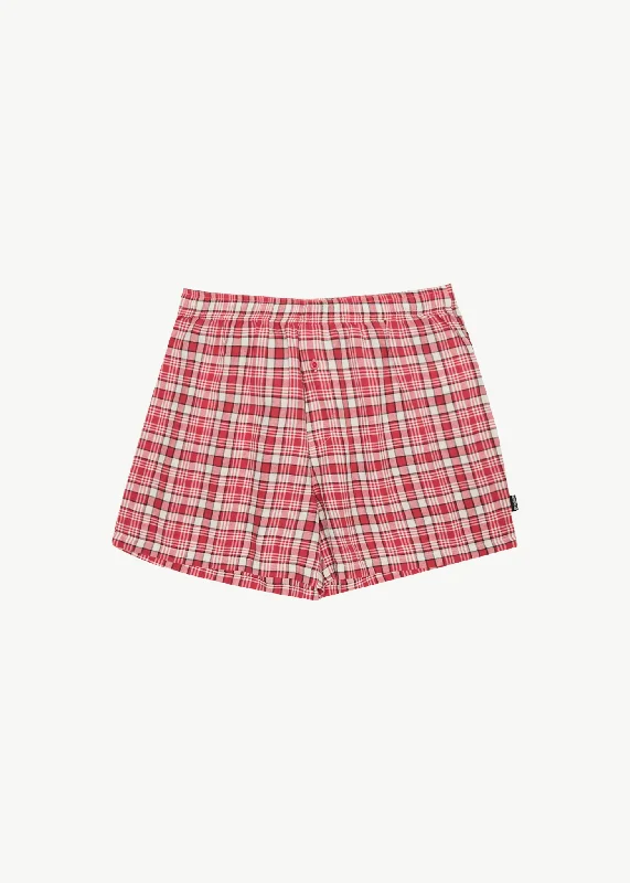 Warm Essentials AFENDS Mens Check Out - Boxer Brief One Pack - Red Check