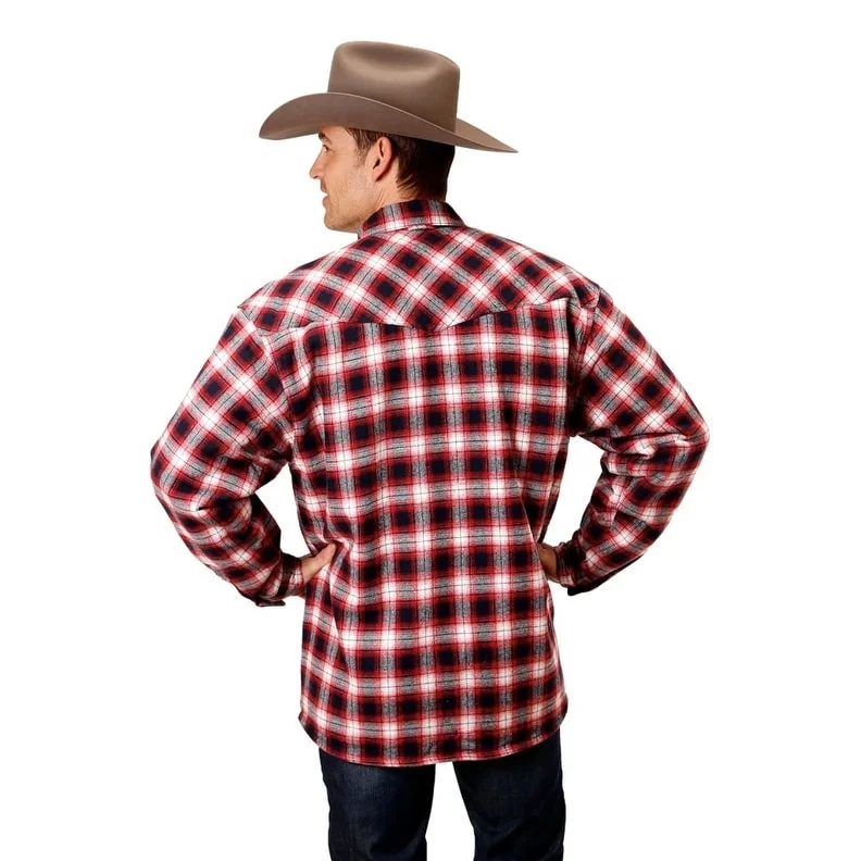 Cozy Essentials Roper Western Jacket Mens Flannel Snap Pockets Red 03-097-0119-2694 RE