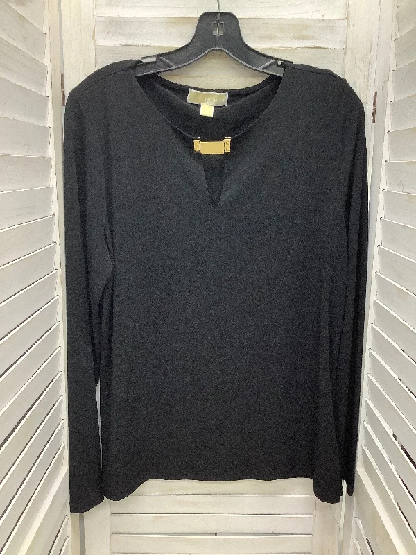 Fashion Basics Top Long Sleeve By Michael By Michael Kors In Black, Size: Xl