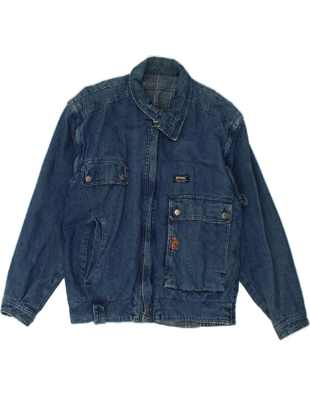 All-Season Outfits POP 84 Mens Denim Jacket UK 40 Large Blue Cotton