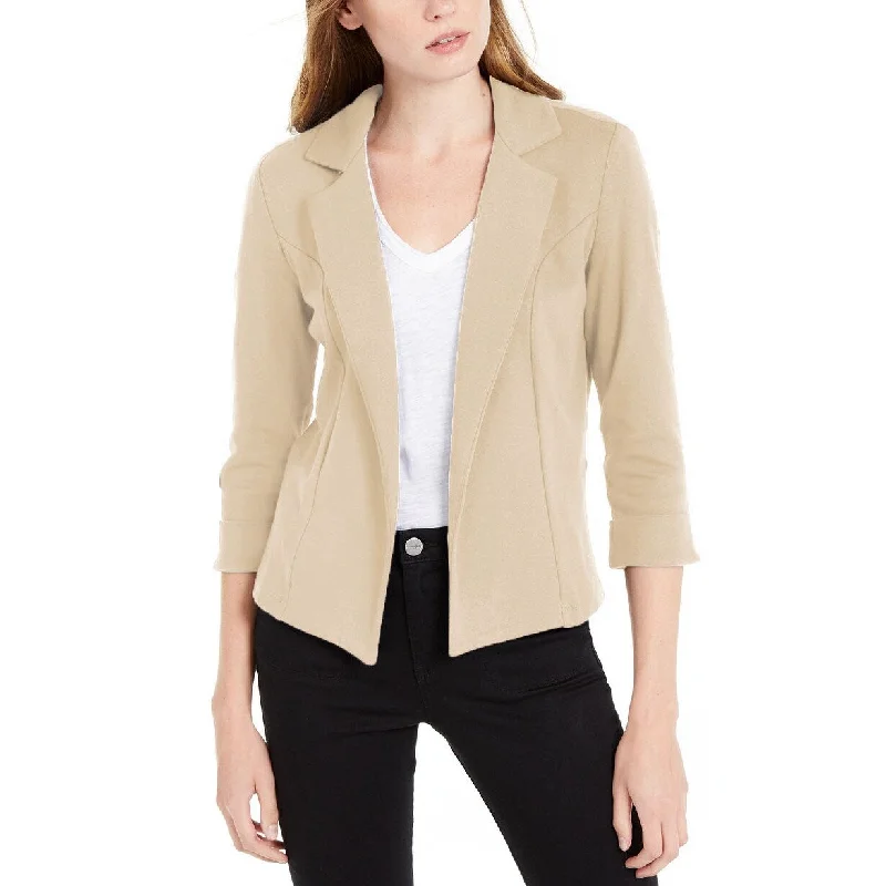 Relaxed Wardrobe Maison Jules Women's 3/4 Sleeve Knit Blazer Beige Size Medium