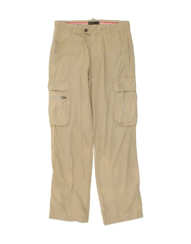 Sports Pants HENRY COTTONS Mens Straight Cargo Trousers IT 48 Medium W30 L31  Beige