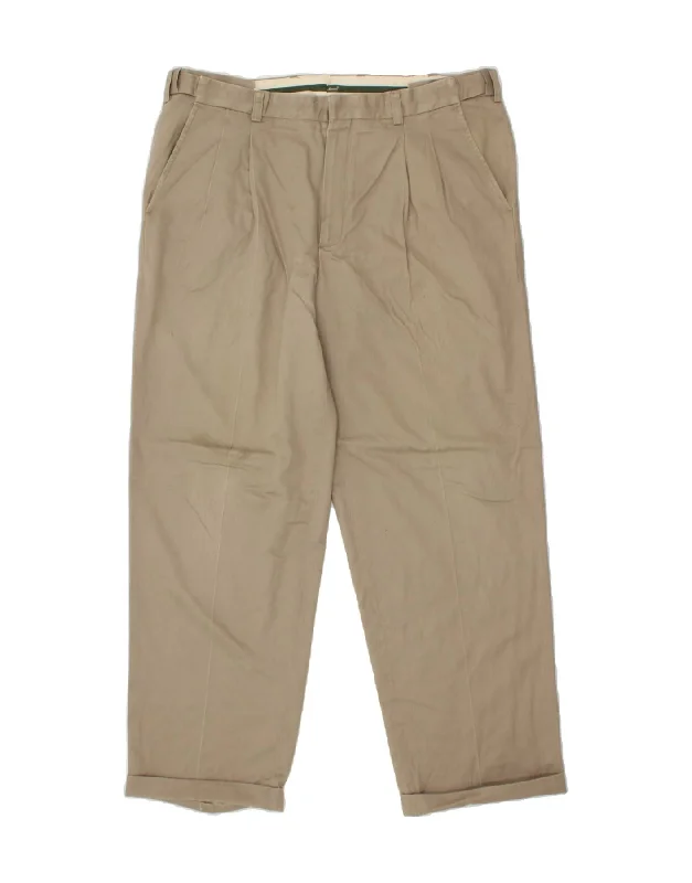 Premium Comfort L.L.BEAN Mens Comfort Fit Straight Pegged Chino Trousers W38 L32 Beige