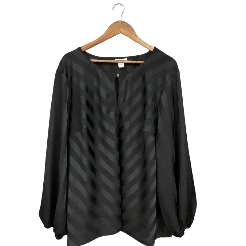 Heavy Coats Top Long Sleeve By Liz Claiborne In Black, Size: 3x