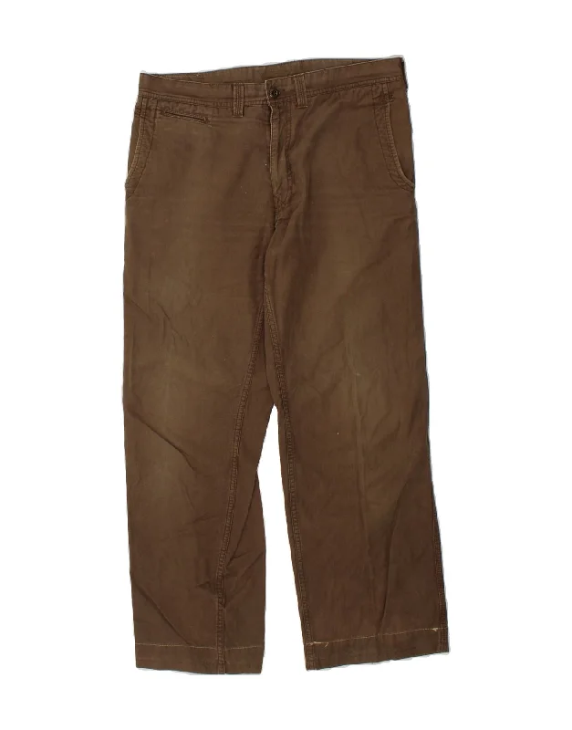 Timeless Style DOCKERS Mens Straight Casual Trousers W34 L28 Brown Cotton