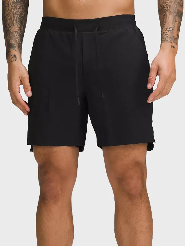 Sport Chic LULULEMON BLACK LICENSE TO TRAIN SHORT 7" LINED