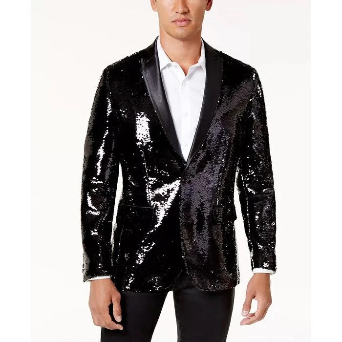 Functional Fashion INC International Concepts Men's Sequined Blazer Black Size XXL - XX-Large