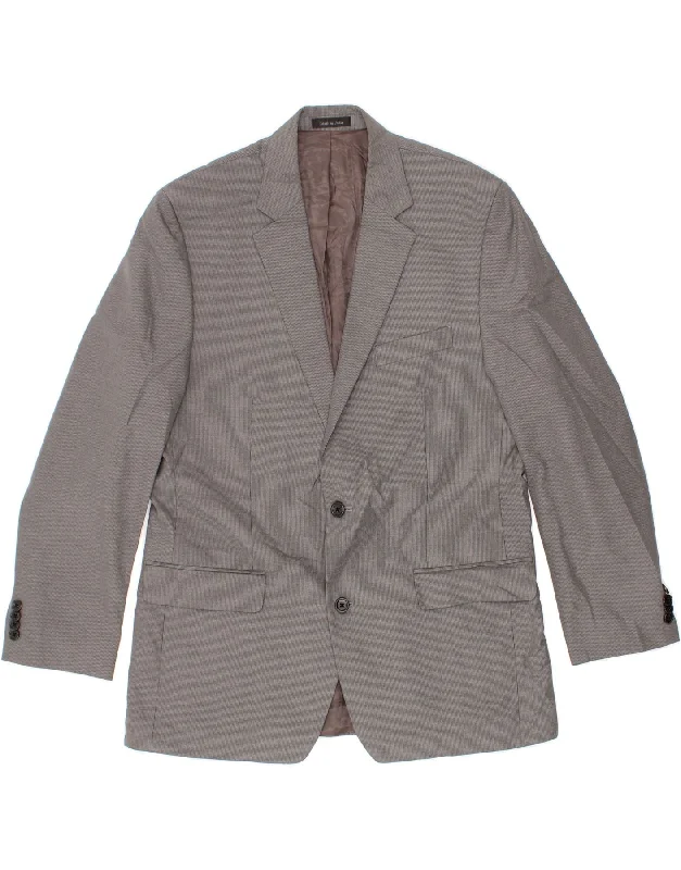 Urban Comfort MICHAEL KORS Mens 2 Button Blazer Jacket UK 42 XL Grey Pinstripe Polyester