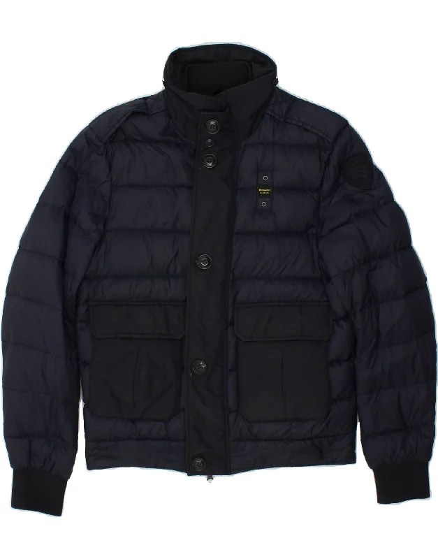 Designer Footwear BLAUER Mens Padded Jacket UK 38  Medium Navy Blue Polyester