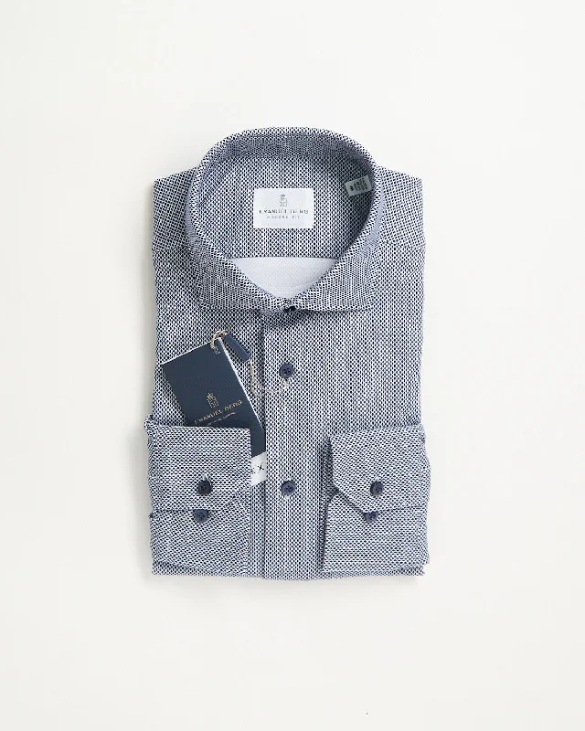 Relaxed Fits Modern Fit 'Albini 4 Flex' Neat Pattern Stretch Knit Shirt