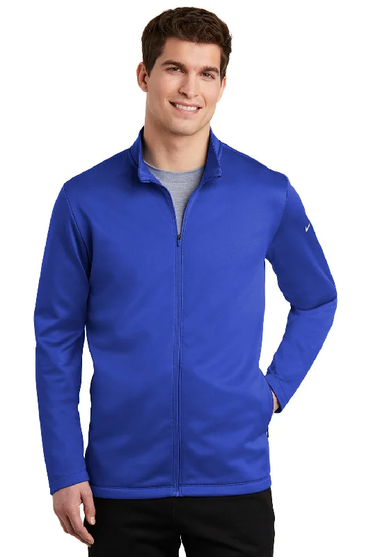 Outdoor Outfits Nike Mens Therma-Fit Moisture Wicking Fleece Full Zip Sweatshirt w/ Pockets - Game Royal Blue - Closeout