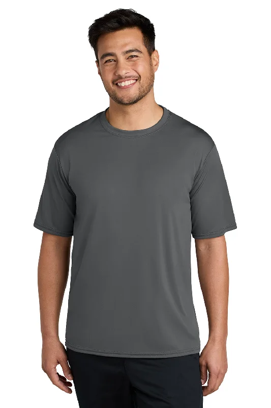 Easy Fashion Port & Company Mens Dry Zone Performance Moisture Wicking Short Sleeve Crewneck T-Shirt - Charcoal Grey