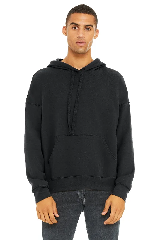 Street Gear Bella + Canvas Mens Sponge Fleece Hooded Sweatshirt Hoodie w/ Pouch Pocket - Dark Grey