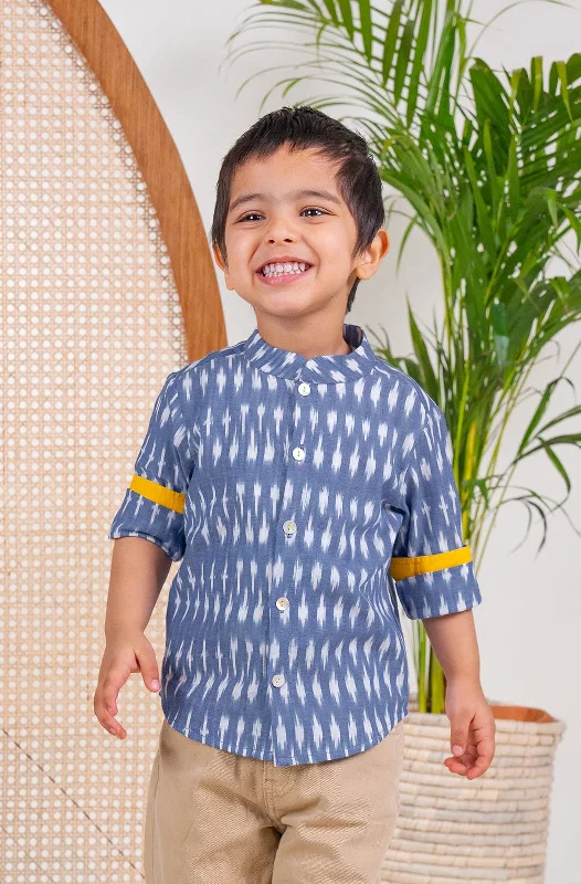 Sporty Trends Boy Ikkat Shirt - Blue