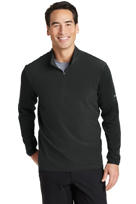 Casual Cardigans Nike Mens Dri-Fit Moisture Wicking 1/4 Zip Sweatshirt - Black - Closeout