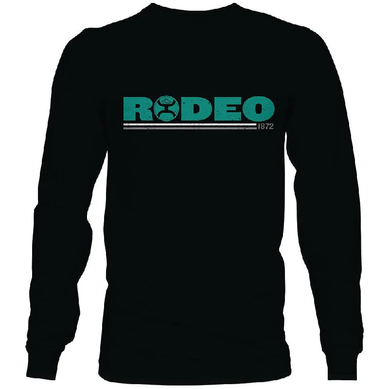 Active Wear "Rodeo" Black /Teal Long Sleeve T-shirt