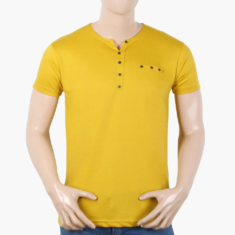 Timeless Style Men's Half Sleeves T-Shirt - Yellow