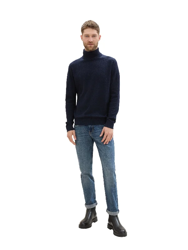 Cozy Sweatshirts Tom Tailor Soft Turtleneck Navy Sweater