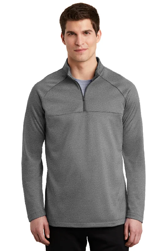 Sporty Jackets Nike Mens Therma-Fit Moisture Wicking Fleece 1/4 Zip Sweatshirt - Heather Grey - Closeout