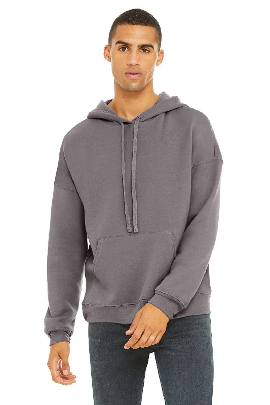 Modern Apparel Bella + Canvas Mens Sponge Fleece Hooded Sweatshirt Hoodie w/ Pouch Pocket - Storm Grey