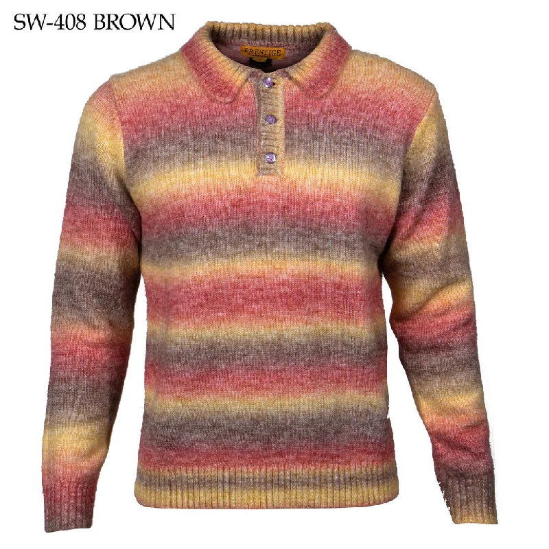 Weekend Wear Prestige Brown Gold Orange Sweater - SYM