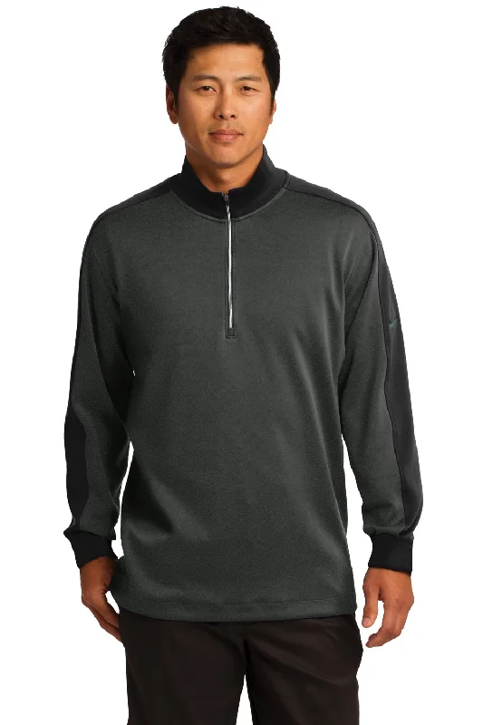 Leather Bags Nike Mens Dri-Fit Moisture Wicking 1/4 Zip Sweatshirt - Anthracite Grey/Black