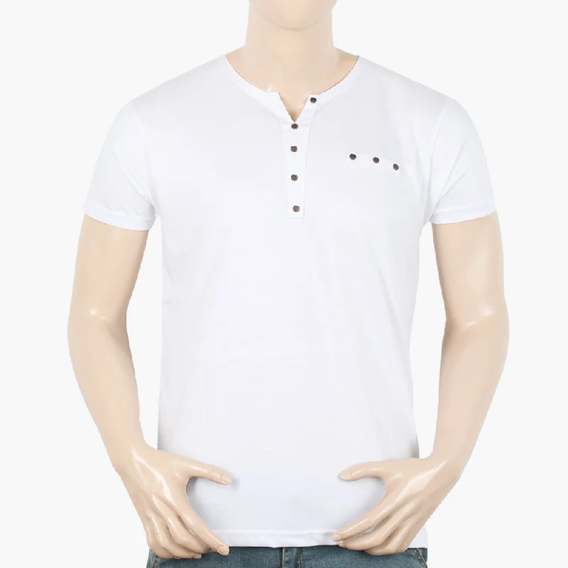 Smart Wear Men's Half Sleeves T-Shirt - White